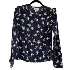 Porridge by Anthropologie Long Sleeve Novelty Print Blouse Size XS